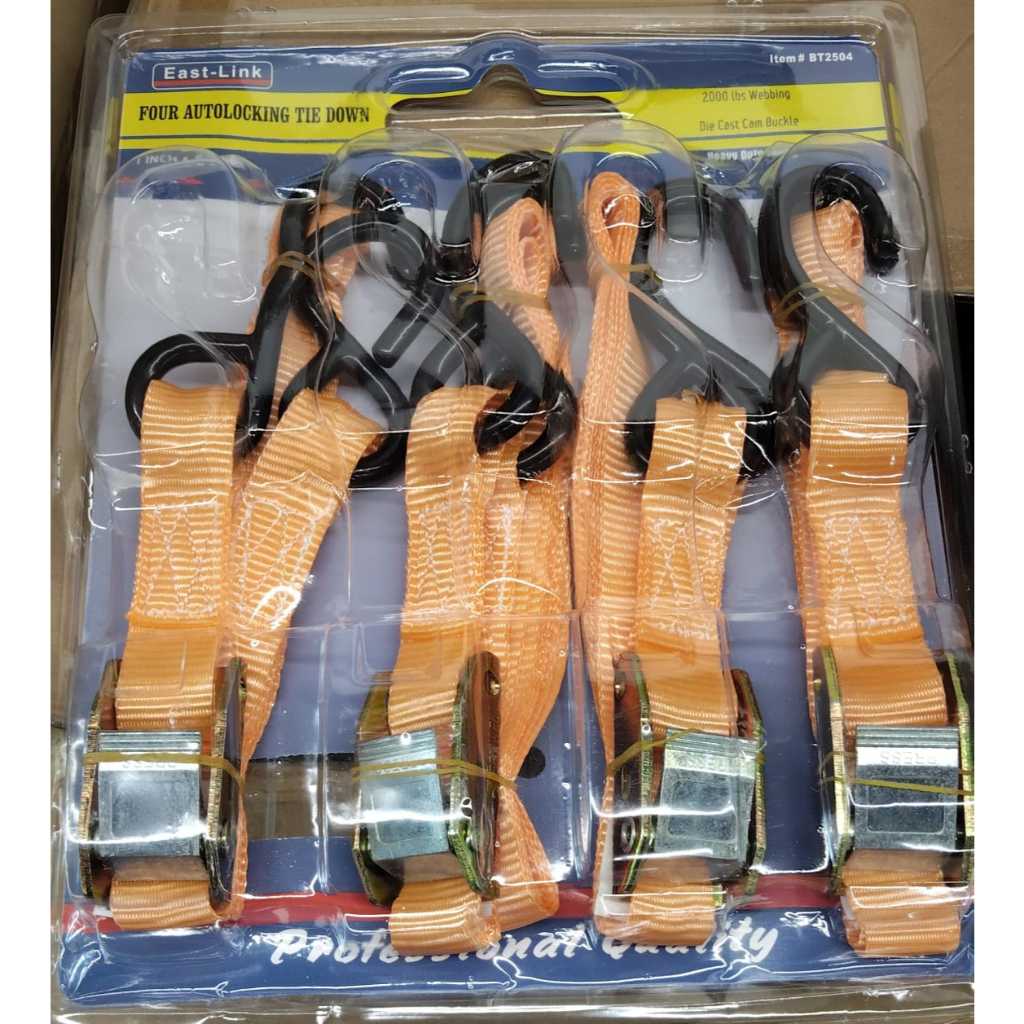 HEAVY DUTY HOOKS FOUR ล็อคอัตโนมัติผูกลง 4in1 2000Lbs Webbing (907KG)