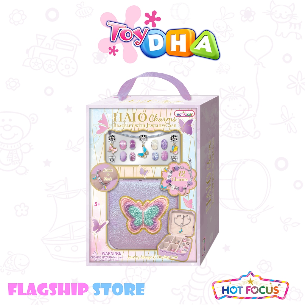 Hot Focus Halo Charms Bracelet & Jewelry Case Tie Dye Butterfly (901TB) เครื่องประดับแฟชั่น