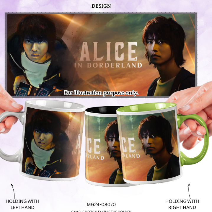 [MG24-08070] แก้ว Kento Yamazaki Alice ในขอบที่ได้รับแรงบันดาลใจแก้วเซรามิกแก้วสี 11oz