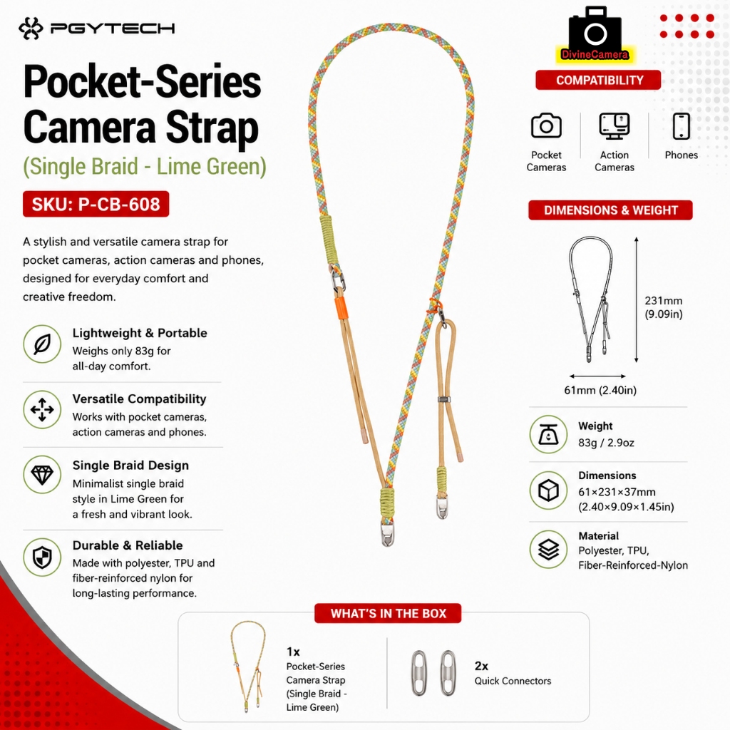 สายคล้องกล้อง PGYTECH Pocket-Series