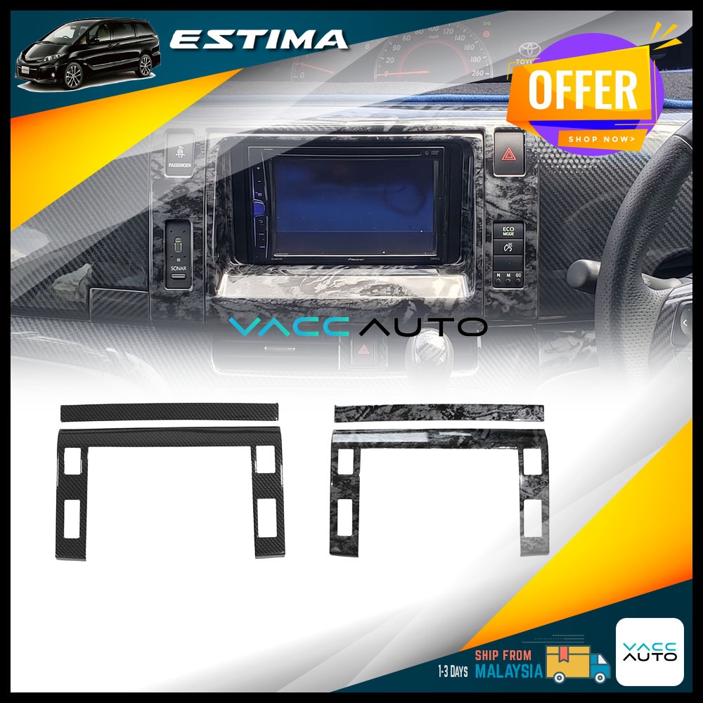 Toyota Estima ACR50 ACR55 XR50 2006-2024 ตกแต่งภายในสารนําทางแผงควบคุมฝาครอบ Trim Vacauto