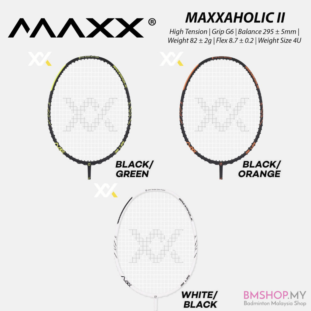 MAXX Racket Maxxaholic II (บริการร้อยเชือกฟรี แถม String & Grip)