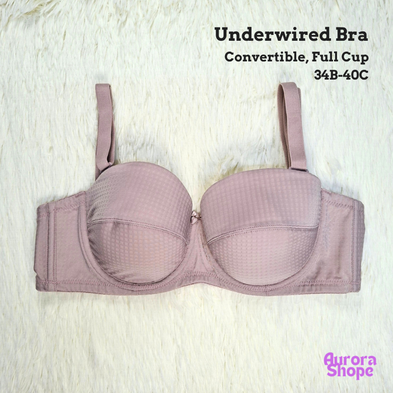 Angie Underwired Convertible Bra Full Cup Berdawai 34B/40C สีเทา
