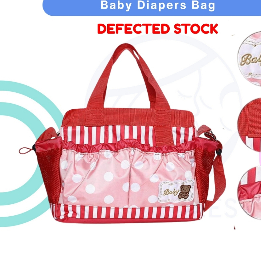 (DEFECTED) กระเป๋าผ้าอ้อมเด็กกันน้ําคลอดบุตรแม่ผ้าอ้อม Tote Baby Travel รถเข็นเด็ก Messenger Bag