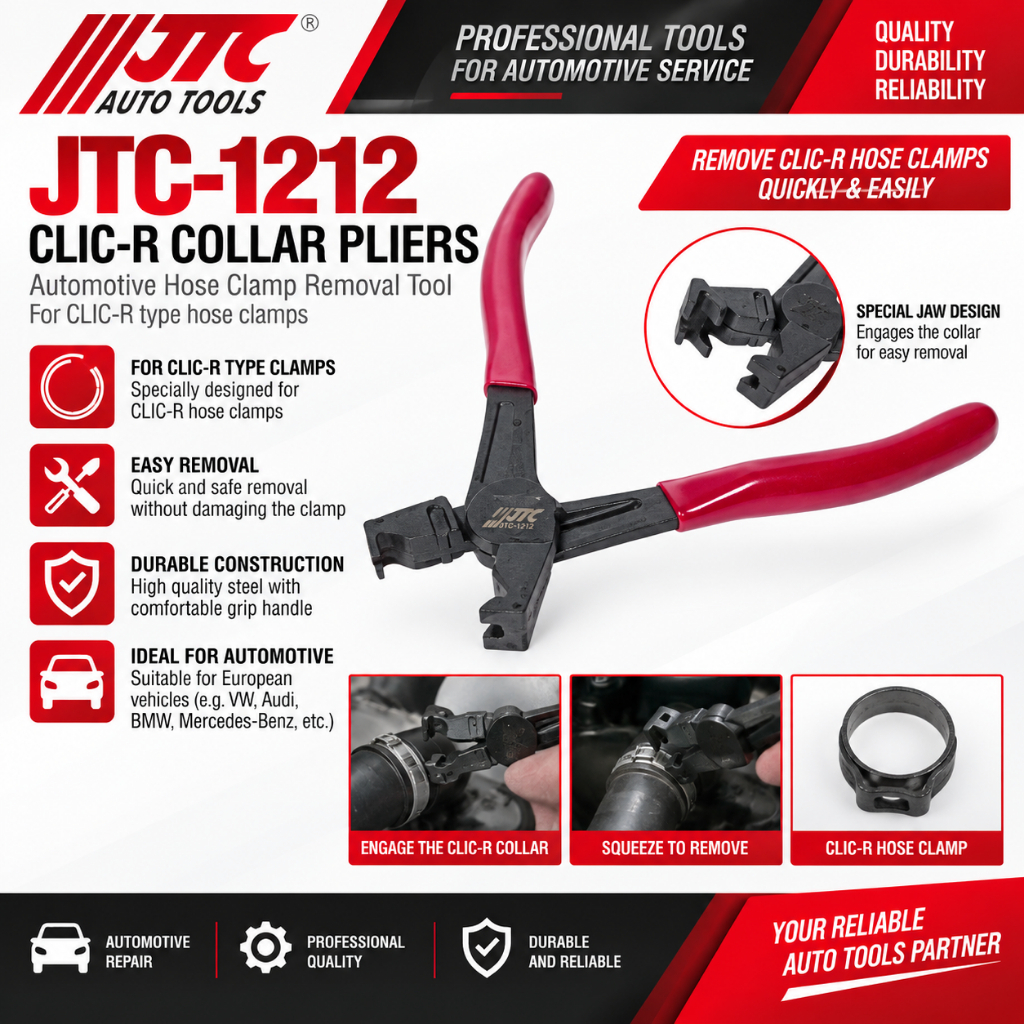 JTC-1212 CLIC-R คีมคอ – เครื่องมือถอดแคลมป์ท่อรถยนต์