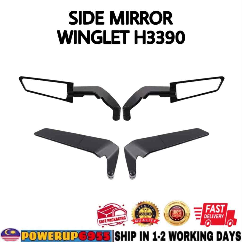 รถจักรยานยนต์ UNIVERSAL WINGLET H3390 ด้านหลังกระจกมองข้าง CERMIN BELAKANG 1 ชุดสําหรับ LC135 Y15 Y1