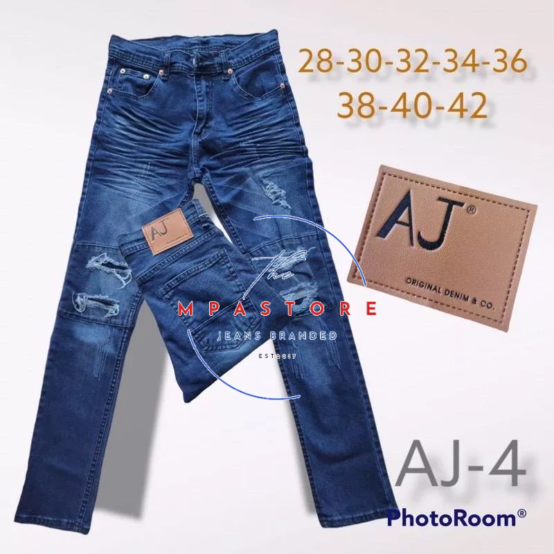 AJ4 SKINNY JEANS / RIPPED RUBBER JEANS