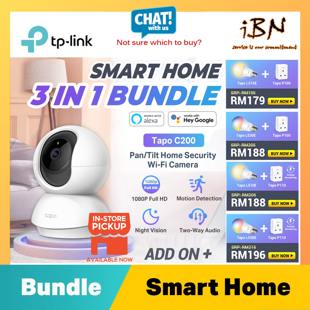 TP-Link Smart Home Bundle Tapo Series [ Smart Bulb - L510E/L530E ] [Smart Plug - P100/P110] [กล้อง P