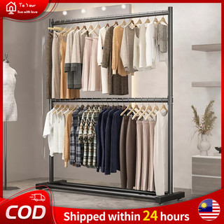 Rack Cloth Hanger Rack Rak Ampaian Penyidai Baju Rak baju Single/Double Pole Clothes Hanging Rack Strong Steel Laundry