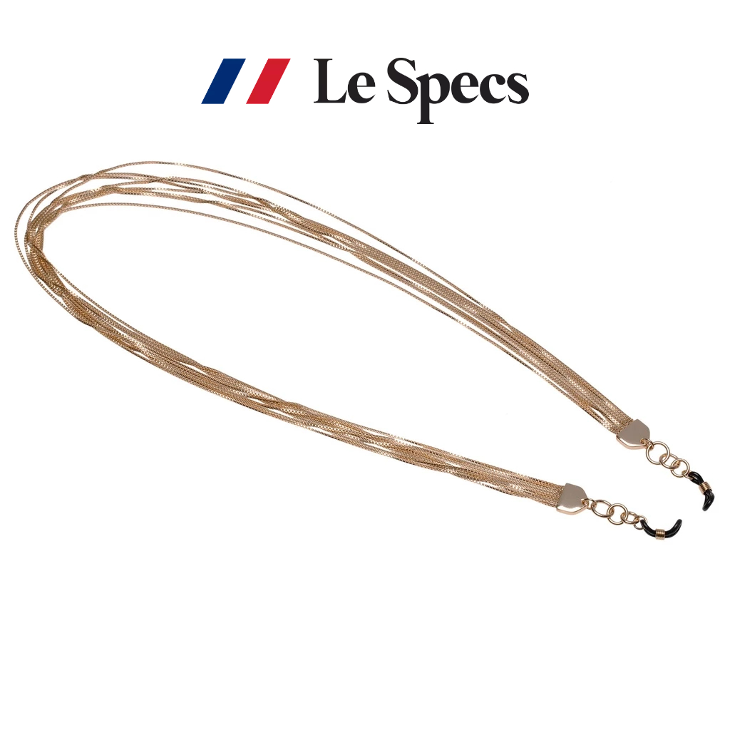 Le Specs Y2K Layered Glasses Chain - Shiny Light Gold