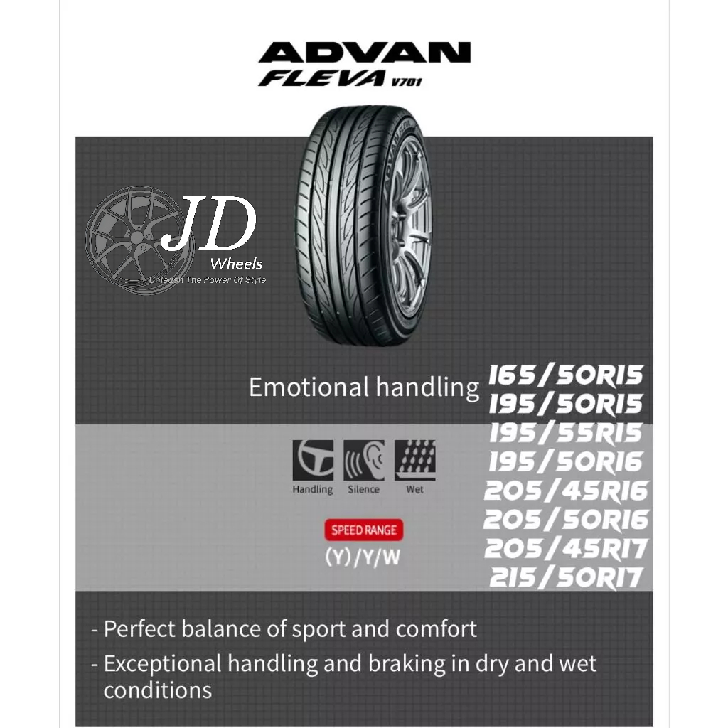 ยาง Tayar Tyre Yokohama Advan Fleva V701 2026 JAPAN [ 15 16 17 INCH ]