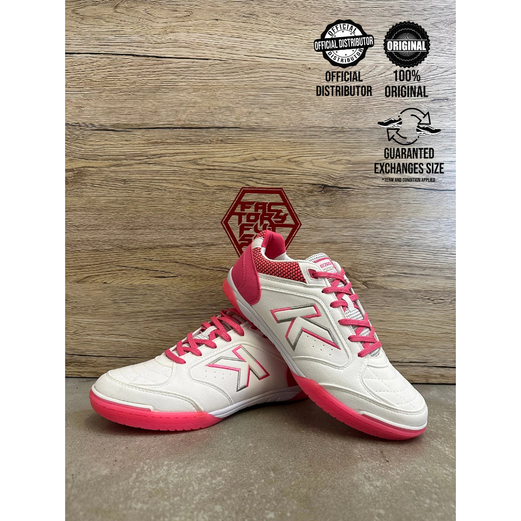 KELME K PRECISION 534 รองเท้า KASUT FUTSAL สีขาว/ชมพู