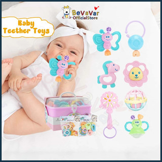 BEVAVAR Baby Teether Rattle Toy Soft Toys For Baby Rattle Hanging Toys Silicone Mainan Baby 6 Bulan Baby Toys Gift Box