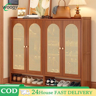 Rattan Shoe Cabinet Bamboo Breathable shoe cabinet Shoe Cabinet with Door Dustproof