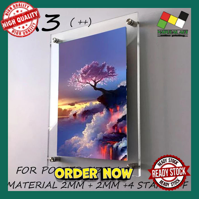 A3 ACRYLIC SANDWICH / A4 SANDWICH / A5 SANDWICH / POSTER HOLDER / WALL MOUNTED