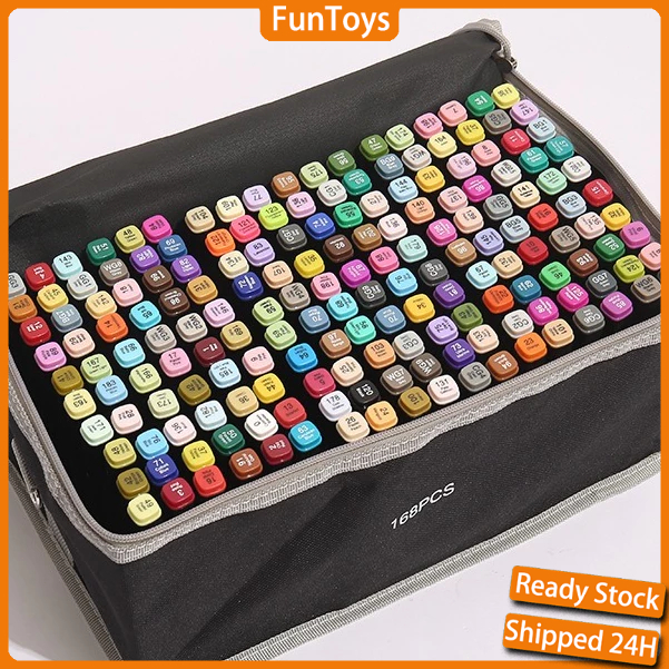 24H204PCS ภาพวาด MARKER ปากกามังงะ Dual Head Drawing Manga Sketching Markers Art โรงเรียนอุปกรณ์ถาวร