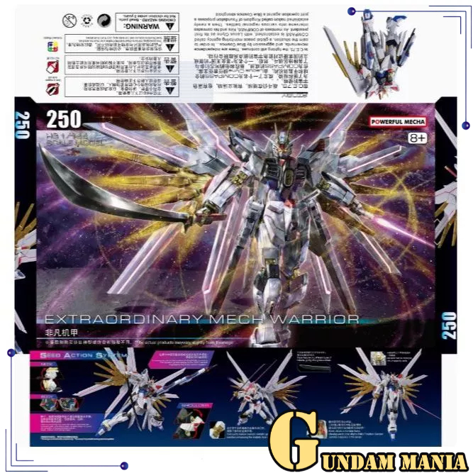 (HG)Gaogao Mighty Strike Freedom พร้อมขาตั้ง / รูปลอกน้ํา