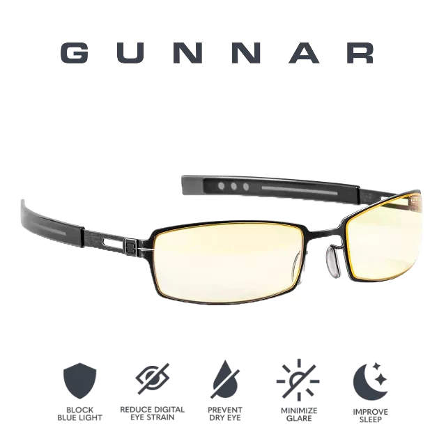 GUNNAR PPK แว่นตาป้องกันแสงสีฟ้าประสิทธิภาพและป้องกันแว่นตาสําหรับเล่นเกมแว่นตาคอมพิวเตอร์