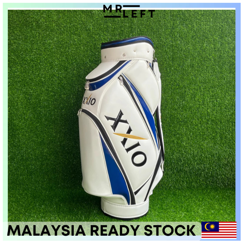 { XXIO } XXIO Golf Bag With Head Cover / Leather PU / Waterproof / White Blue Black XX10