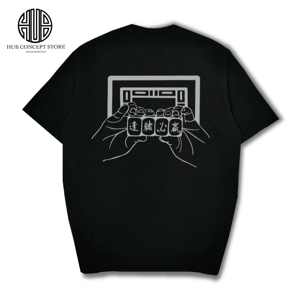 HUB CONCEPT STORE WIN EVERY BET 230GSM OVERSAIZ TEE (HITAM/PUTIH/MERAH)