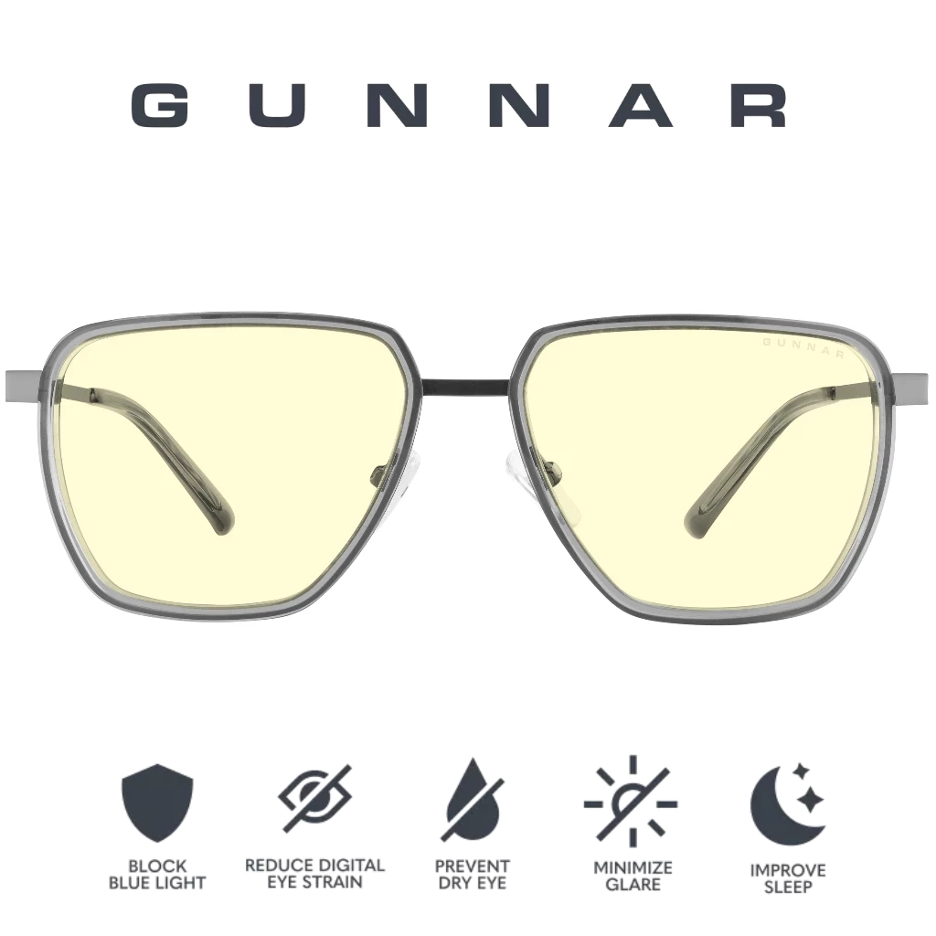 GUNNAR Clix แว่นตาสําหรับเล่นเกมแว่นตาป้องกันแสงสีฟ้าประสิทธิภาพคอมพิวเตอร์และแว่นตาสําหรับเล่นเกม