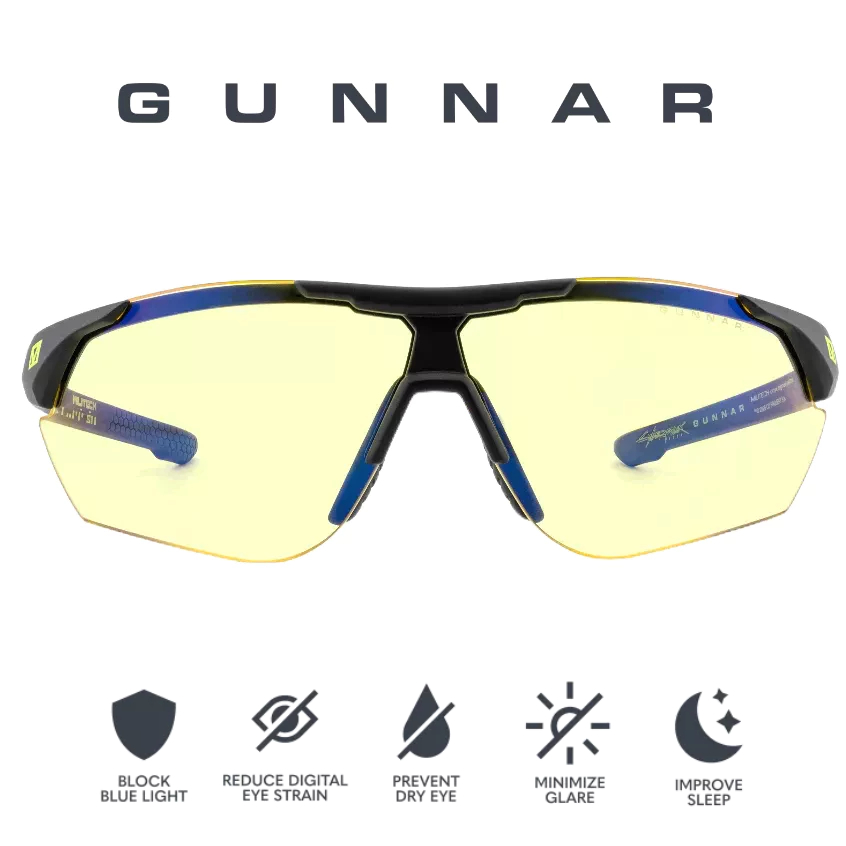 GUNNAR Cyberpunk 2077 Militech Anti Blue Light แว่นตาประสิทธิภาพและป้องกันแว่นตาคอมพิวเตอร์แว่นตาสํา