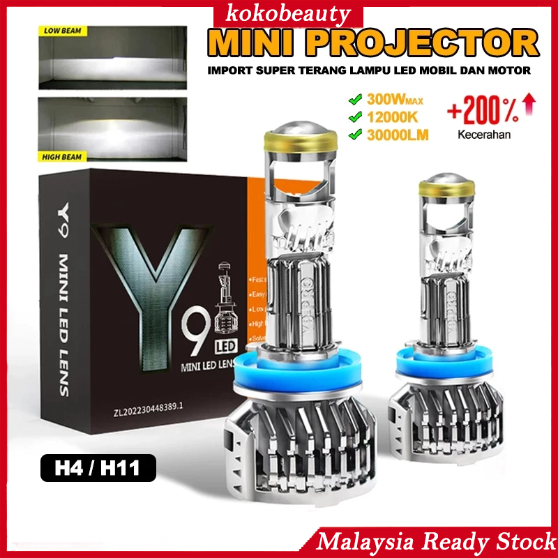 2PCS Y9 Pro ไฟหน้า H7 H11 Canbus Y6 H4 ไฟหน้ารถ LED 6500k Mini เลนส์ไฟหน้า H4 8000LM IP67 กันน้ํา