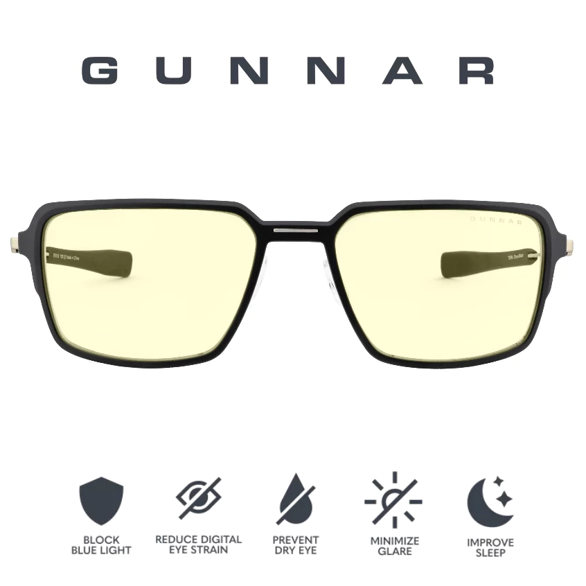 GUNNAR Tera Anti Blue Light แว่นตาประสิทธิภาพและป้องกันแว่นตาคอมพิวเตอร์ / แว่นตาสําหรับเล่นเกม