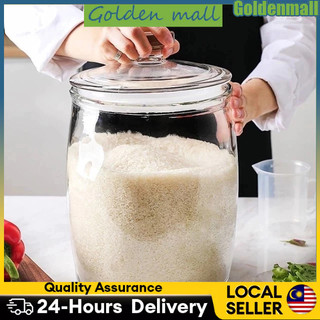 🌾【CHEF'S CHOICE】2-14KG Food Safe Rice Storage Container, Acrylic Insect & Moisture Proof Bekas Beras Dapur Rumah COD