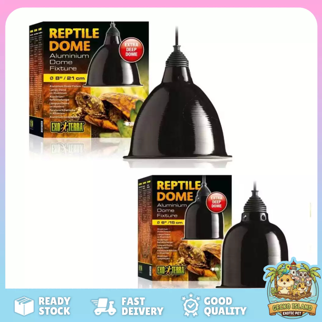 EXO TERRA REPTILE LIGHT DOME PT2348 6/8 อลูมิเนียมโดม FIXTURE UVA UVB DEEP REFLECTTOR DOME UVA UVB O