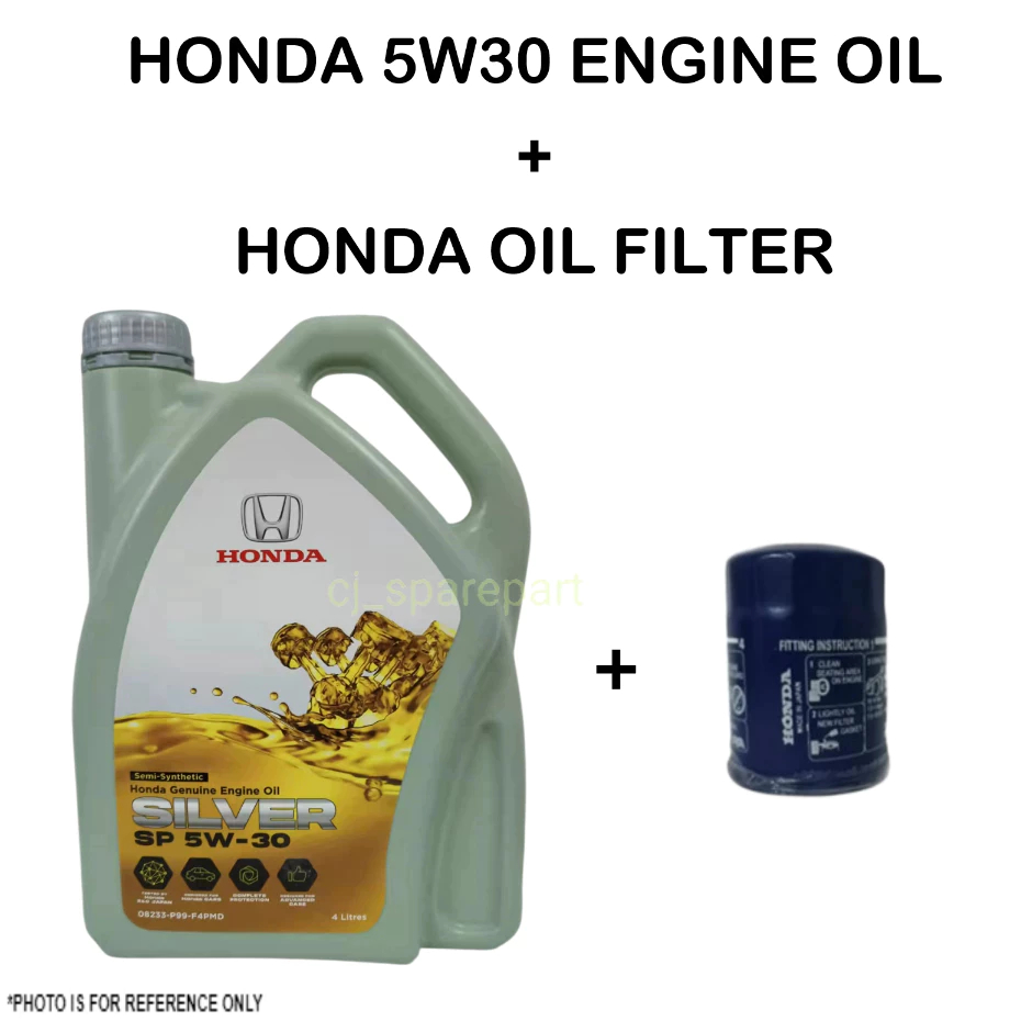 HONDA SP 5W-30 SEMI SYNTHETIC ENGINE OIL 5W30 4L + HONDA กรองน้ํามัน 1 ชิ้น