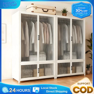 Steel  Wardrobe Multi-functional metal storage cabinet Steel Clothes Wardrobe Anti-dust  Almari Baju Kabinet 衣櫃