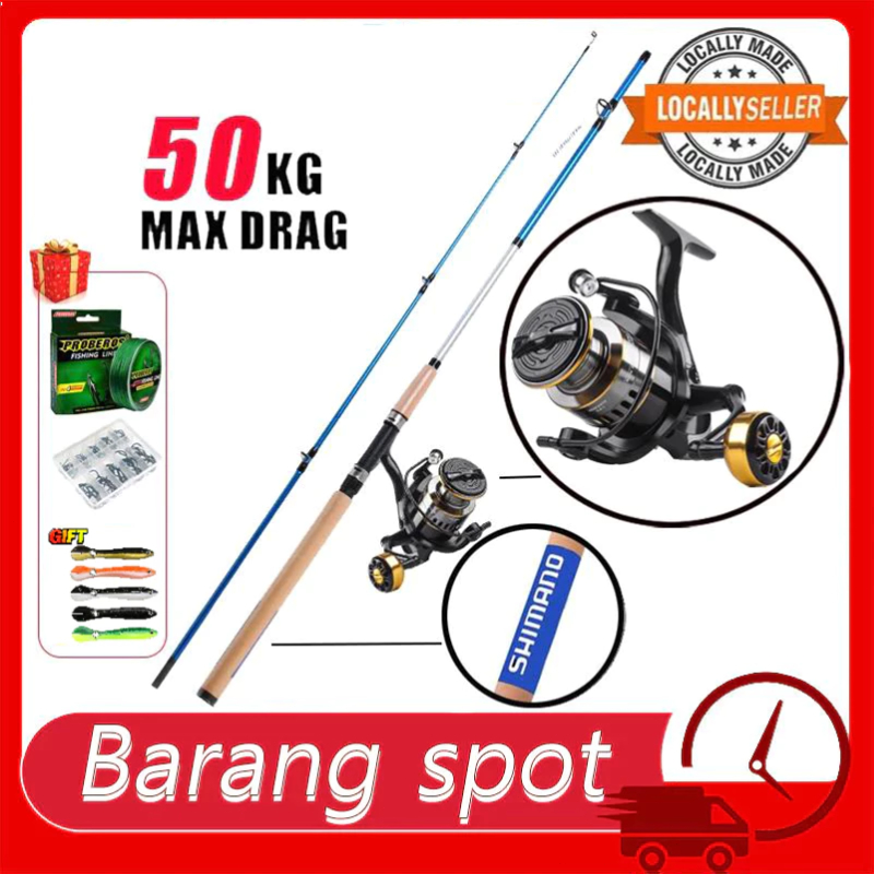 ใหม่ชุดเบ็ดตกปลา Combos Joran Kekili Tali Dan mata kail ชุดชุด Spinning Reel Combos