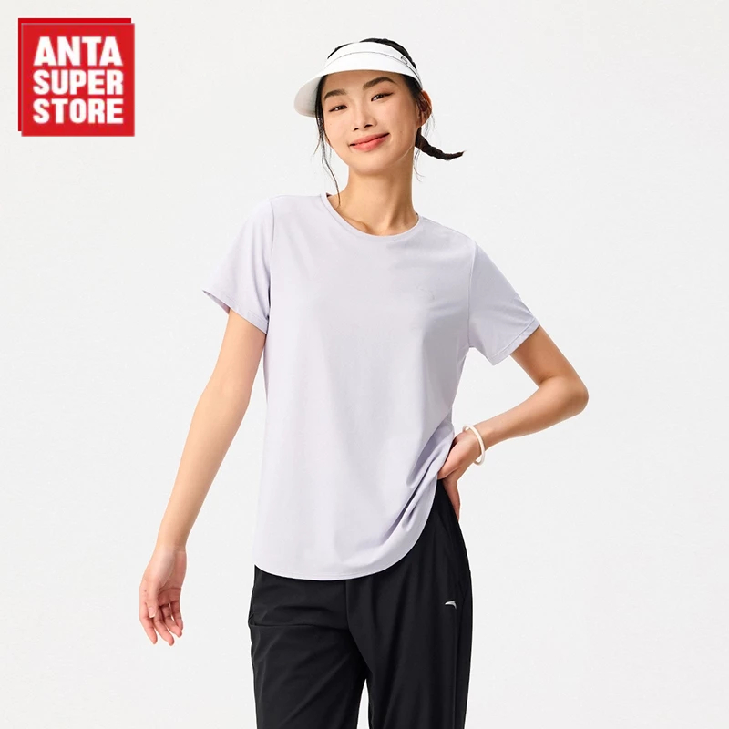 ANTA Women Cross Training Short Tee 1625B7167U-3 - สีม่วงอ่อน