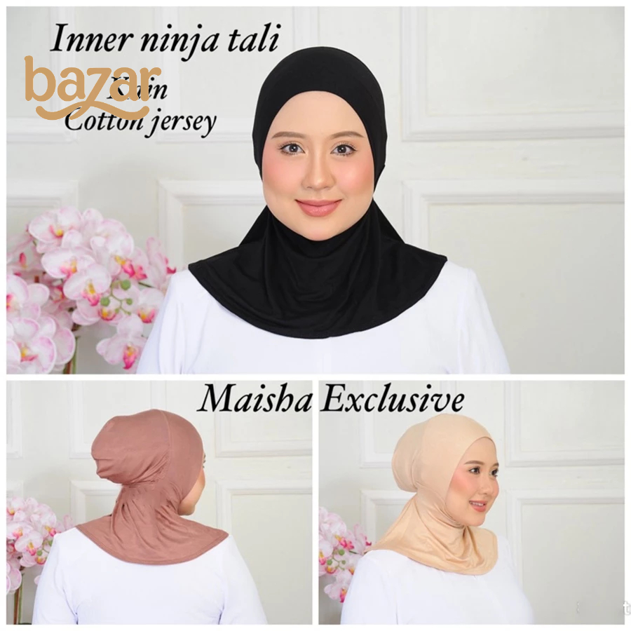 BAZAR Anak Tudung Cap Tali Inner Neck Tie Back หมวกหิมะด้านในสําหรับเล่นกีฬา