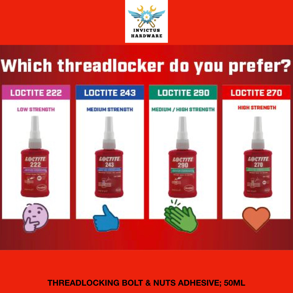 ASIA MARKET 242 LOCTITE BLUE BIRU เกลียวล็อค Sealant Anti Slip Loosen สกรู Bolt Nut Fasten กาว iv