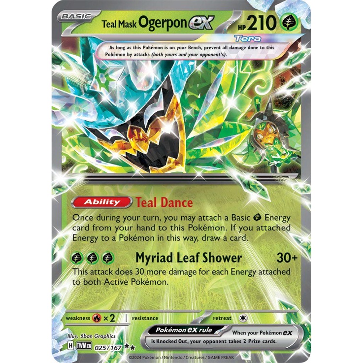 Teal Mask Ogerpon ex 025/167_Pokemon Twilight Masquerade singles_Double