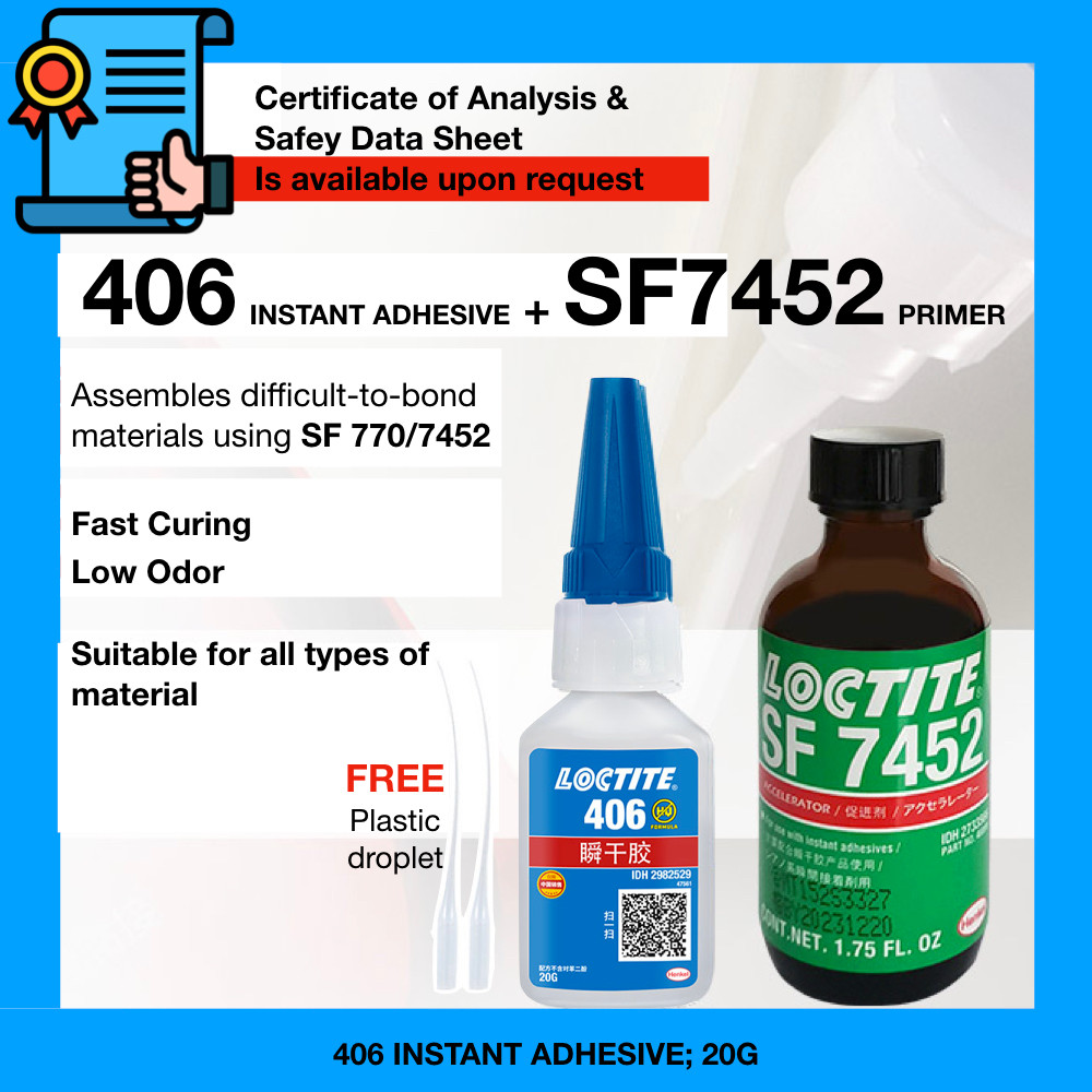 ASIA MARKET Loctite 406 กาวทันที 20ml ไม้โลหะ art craft gambo รูป 401 495 ปะเก็น