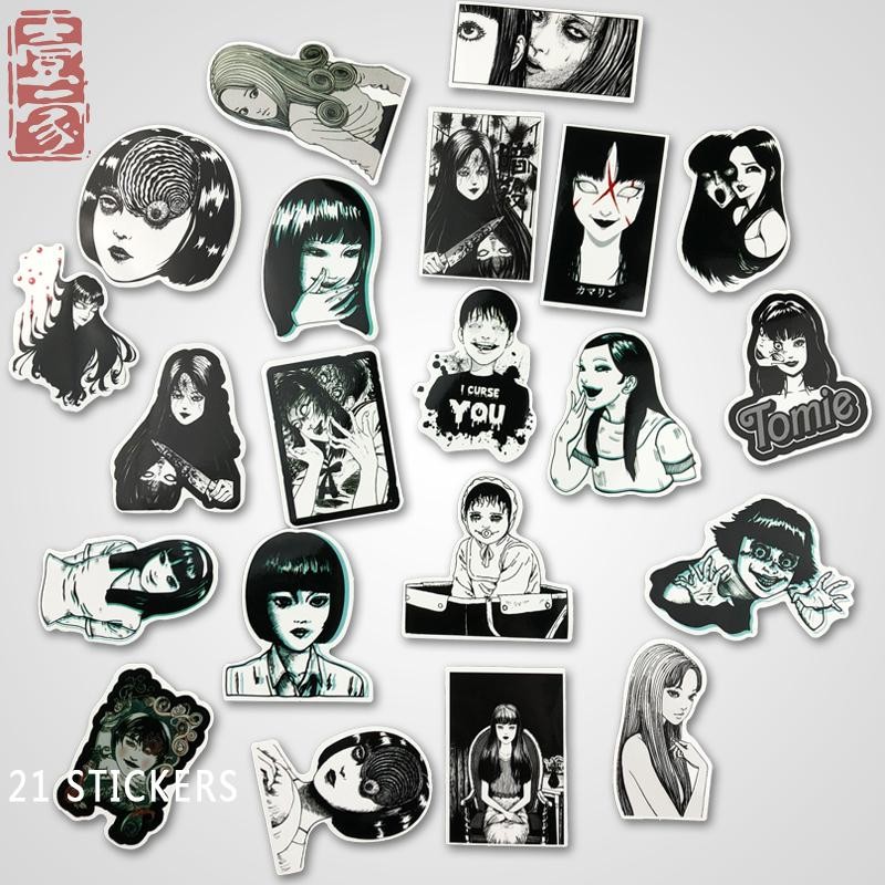 สติ๊กเกอร์มังงะ Junji Ito Horror: Tomie, Uzumaki & More! สติ๊กเกอร์ กันน้ํา สําหรับแล็ปท็อป รถยนต์ ก