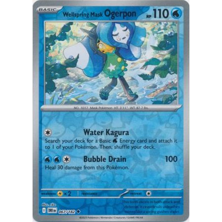 Wellspring Mask Ogerpon 067/182 - แบบน้ํา - Pokemon Destined Rivals Singles