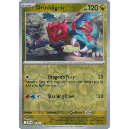 Druddigon 115/159 - Dragon Type - Journey Together Singles