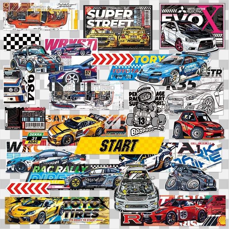 JDM Cartoon Graffiti Stickers Set - 24/50/100pcs Decals for Cars, Laptops & More