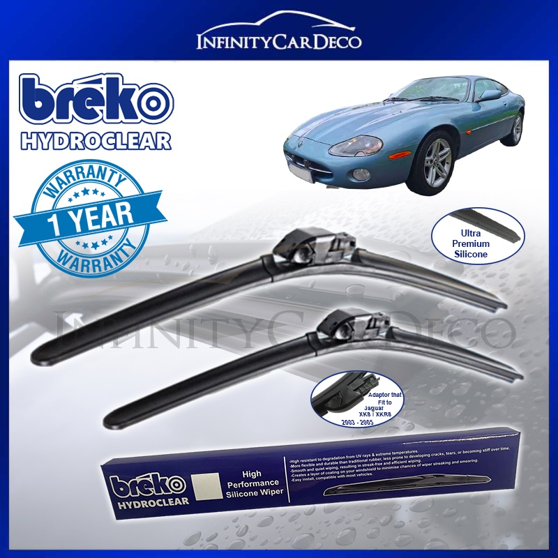 คุณภาพสูง ใบปัดน้ําฝนซิลิโคน Breko Hydroclear (21 / 21) เข้ากันได้กับ Jaguar XK8 / XKR8 2003-2005