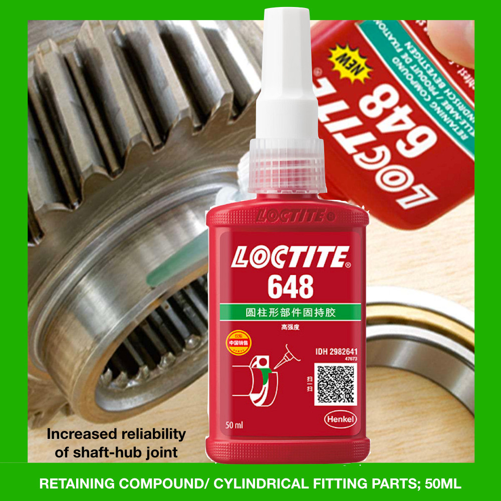 50ML Loctite 648 RETAINING COMPOUND SEALANT BEARING SHAFT SLINGSHOT PULLEY GEAR RIM MOTOR AUTOMOTIVE