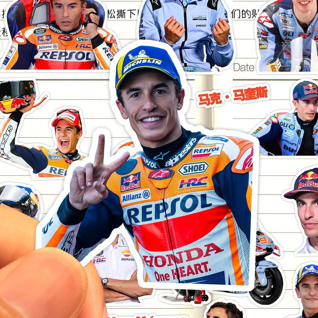 Marc Marquez MotoGP 25pc Waterproof Decal Pack - สติ๊กเกอร์แฟนอาร์ต Little Brother