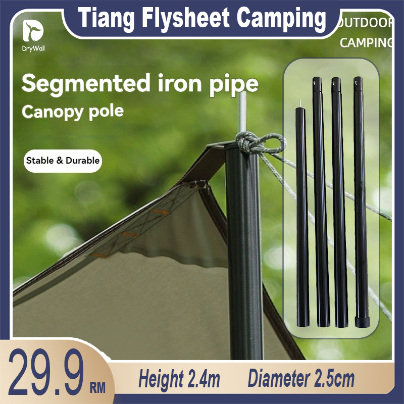 Camping Aksesori 2.4m Camping Pole Rod 1800g POLE Holder Camping Tarp POLE Heavy Duty Canopy POLE