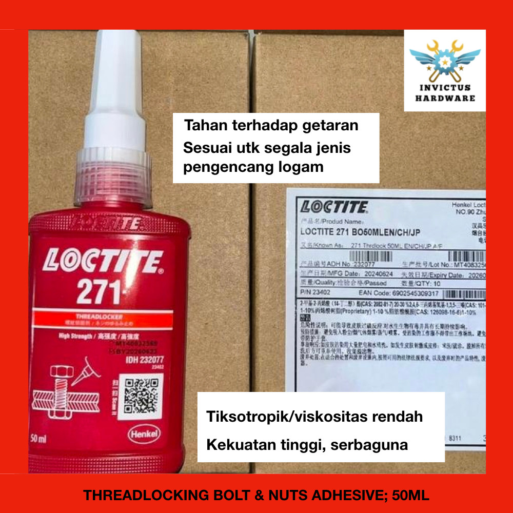 FULL SERIES 271 LOCTITE SCREW TREADLOCKER PROTECT BEARING SHAFT TIRE GLUE GAM CKD FAN SKRU RIM
