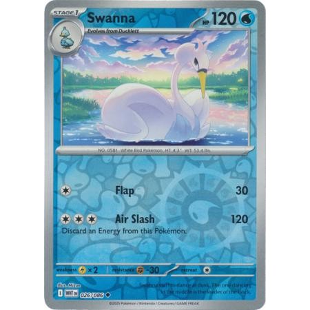 Swanna 026/086 - Water Type - Pokemon White Flare Singles