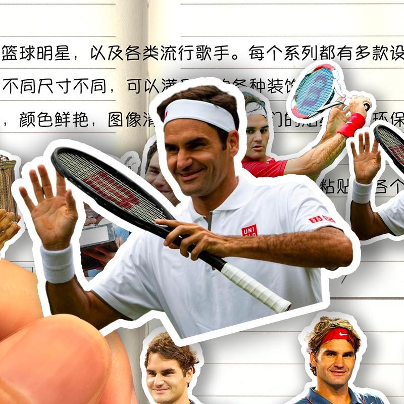 Roger Federer 25 Waterproof Tennis Legend Decals Pack