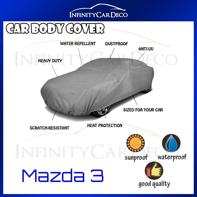 A-1 Pvc Car Body Cover Sunproof คุณภาพดีกันน้ํา Sun Protective UV Scratch - XL เข้ากันได้กับ Mazda 3